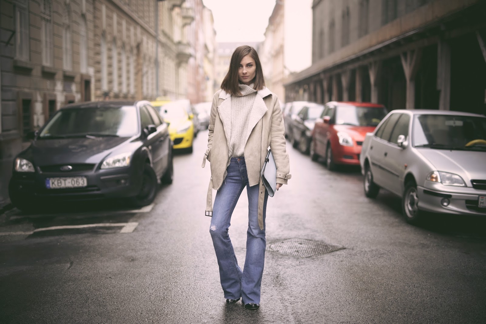 WEARING A SHEARLING BOMBER JACKET & FLARES What Vero Wears